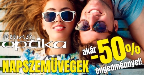 Itt a nyár! Napszemüvegek akciós áron kaphatók!