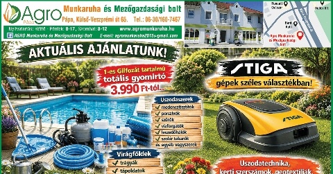Agro Munkaruha és Mezőgazdasági Bolt aktuális ajánlata!