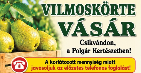 Vilmoskörte vásár Csikvándon