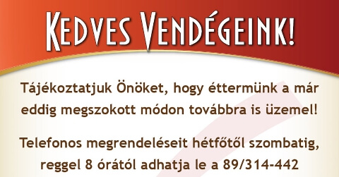 Tájékoztatjuk Önöket