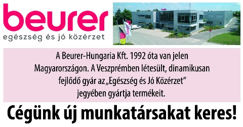 Beurer-Hungaria Kft. munkatársakat keres azonnali kezdéssel!