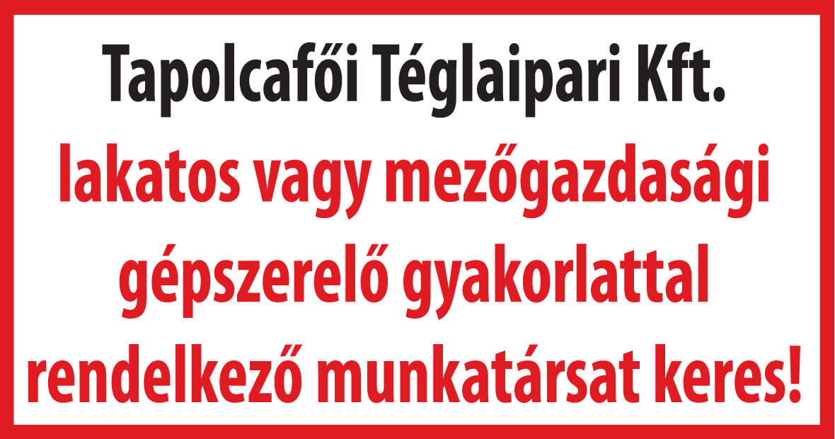 Tapolcafői Téglaipari Kft. állásajánlata