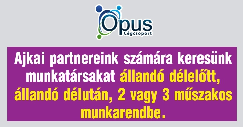Opus Kft. munkatársakat keres partnerei részére!