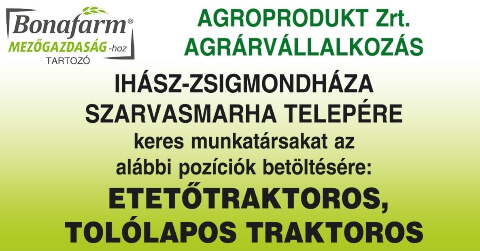 Agroprodukt Zrt. új munkatársat keres!