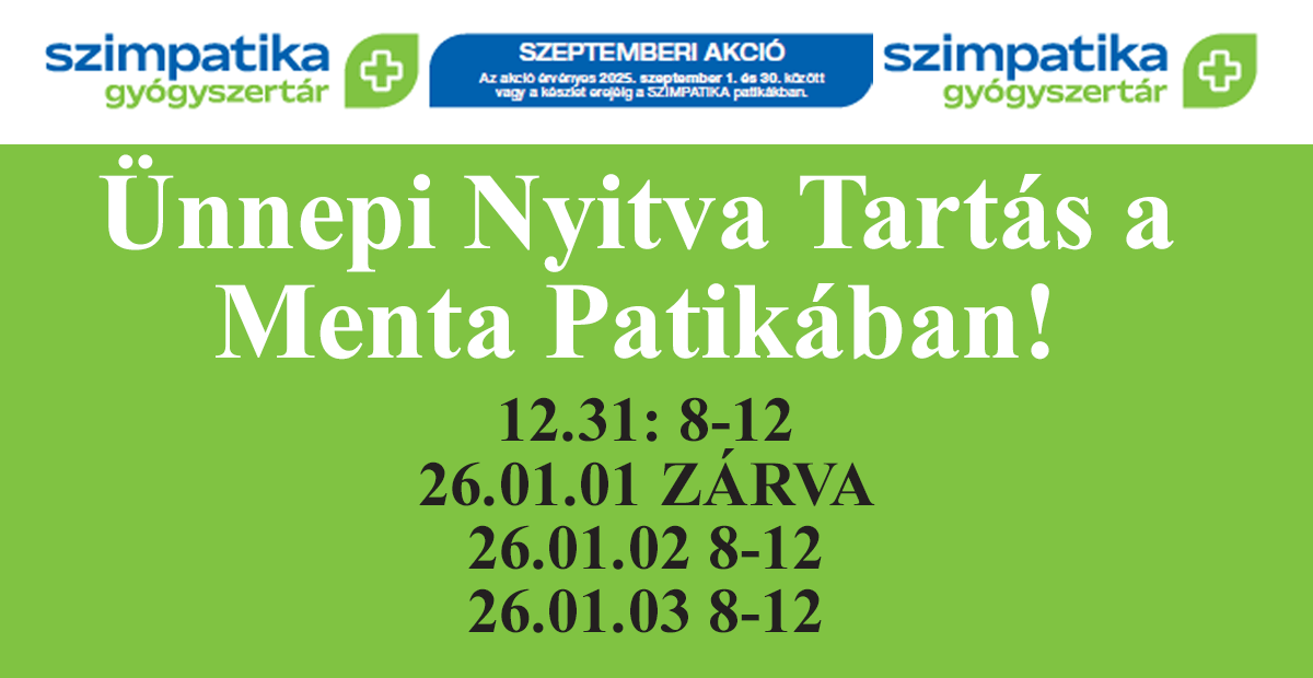 Ünnepi nyitvatartásunk!