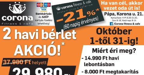 2 havi bérletek most kedvezményes áron kaphatók!