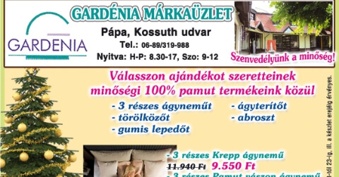 Ajándékok karácsonyra a Gardénia Márkaüzletből!