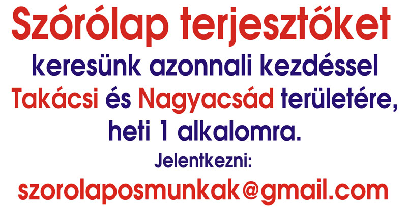 Munkatársakat keresünk szórólapok terjesztésére!