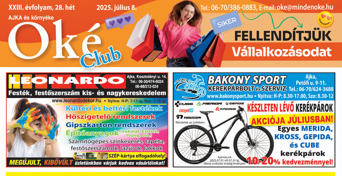 Oké Club Ajka 2025/28. hét