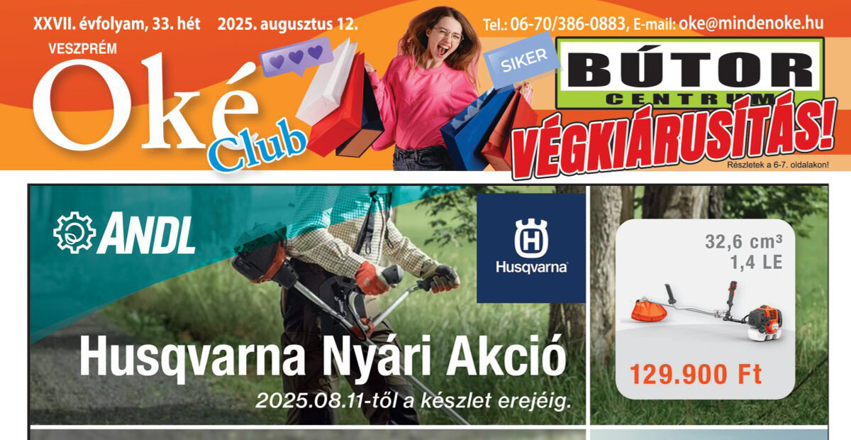 Oké Club Veszprém 2025/33. hét