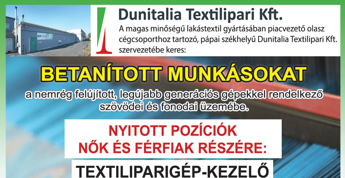 Betanított munkásokat keresünk