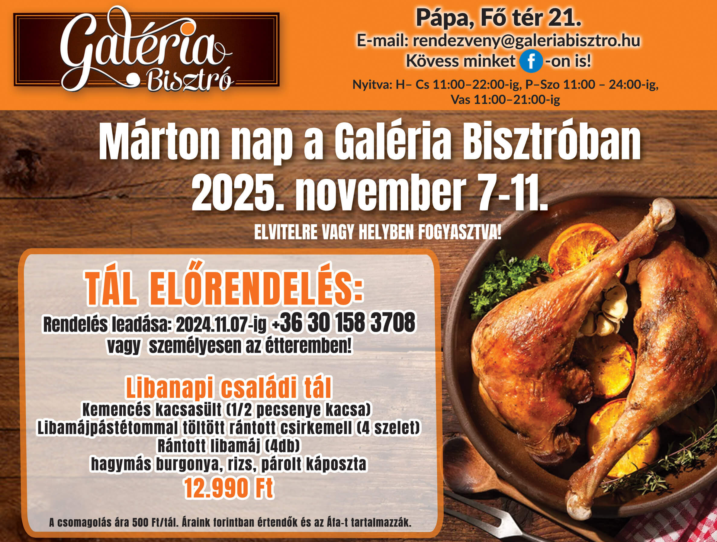 Márton nap a Galéria Bisztróban