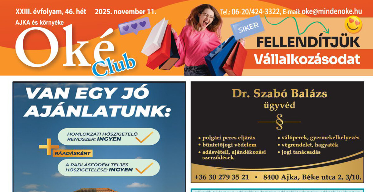 Oké Club Ajka 2025/46. hét