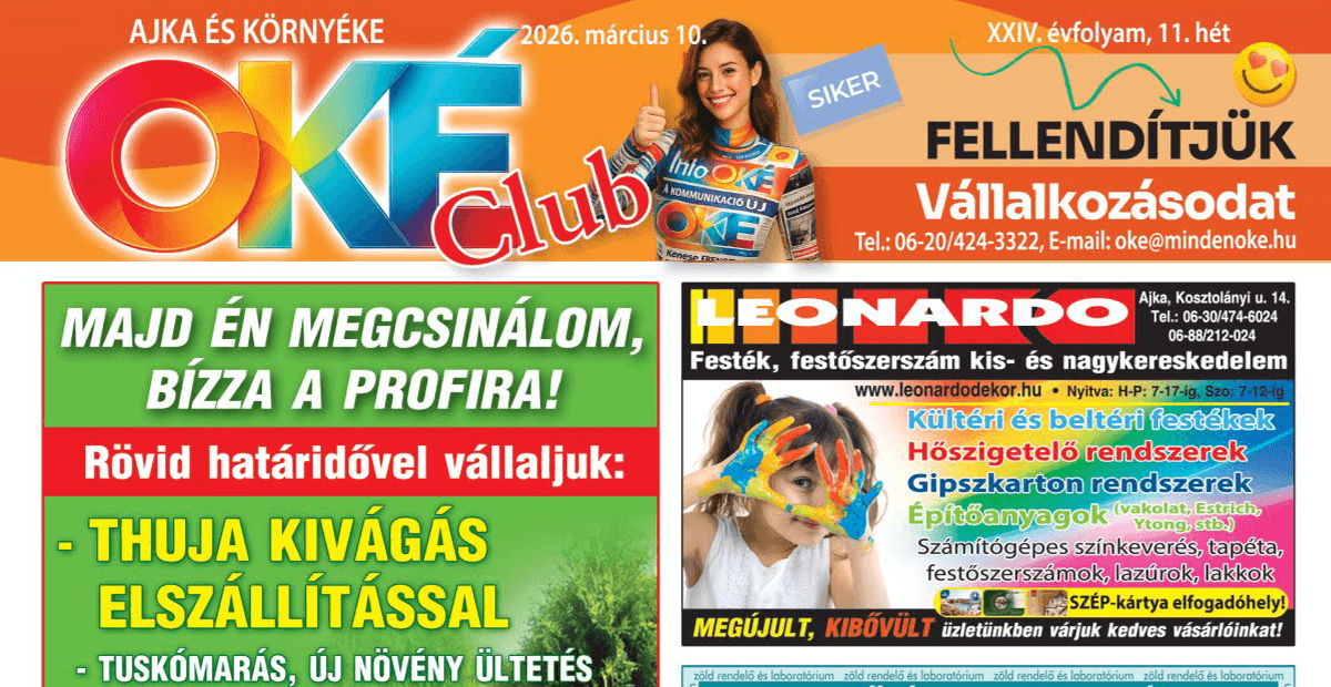 Oké Club Ajka 2026/11. hét