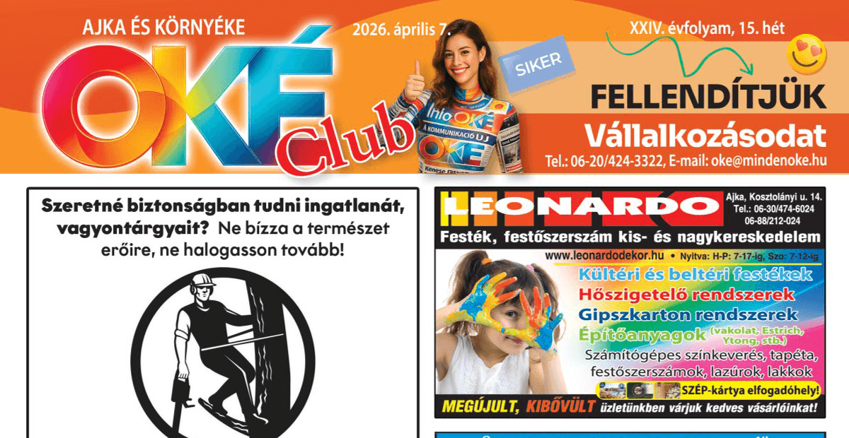 Oké Club Ajka 2026/15. hét