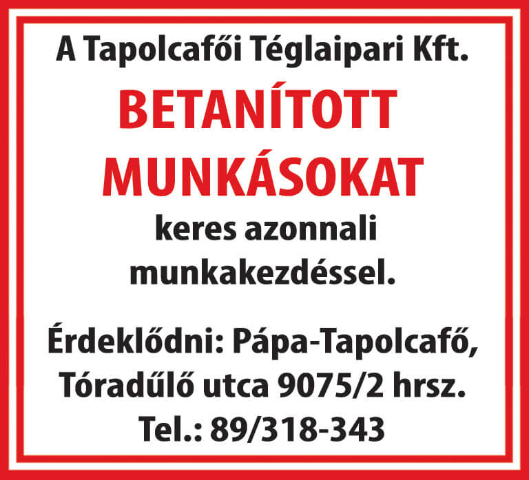 Betanított  munkásokat keresünk