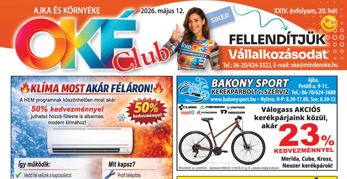 Oké Club Ajka 2026/20. hét