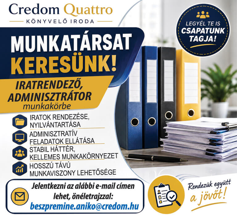 Iratrendező, adminisztrátor munkakör