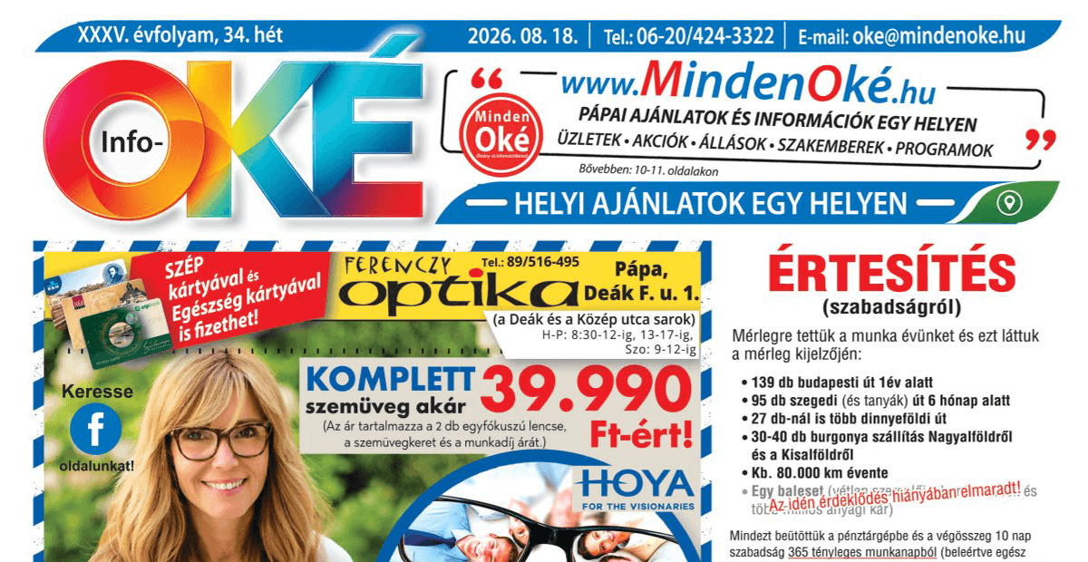 Info-OKÉ 2026/34. hét