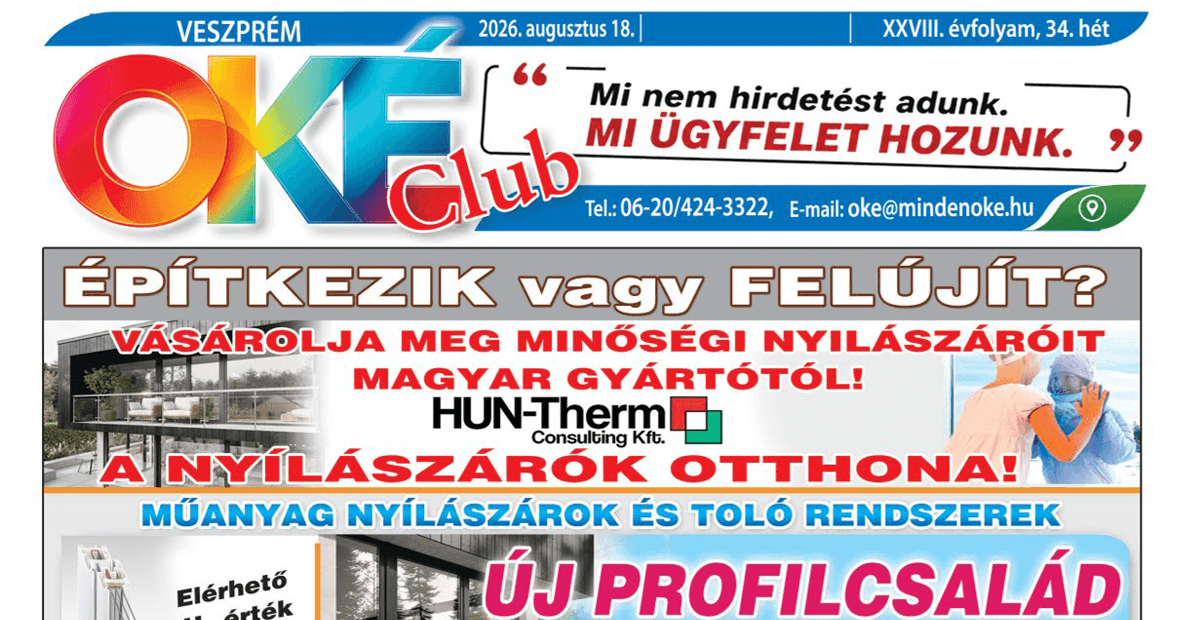 Oké Club Veszprém 2026/34. hét