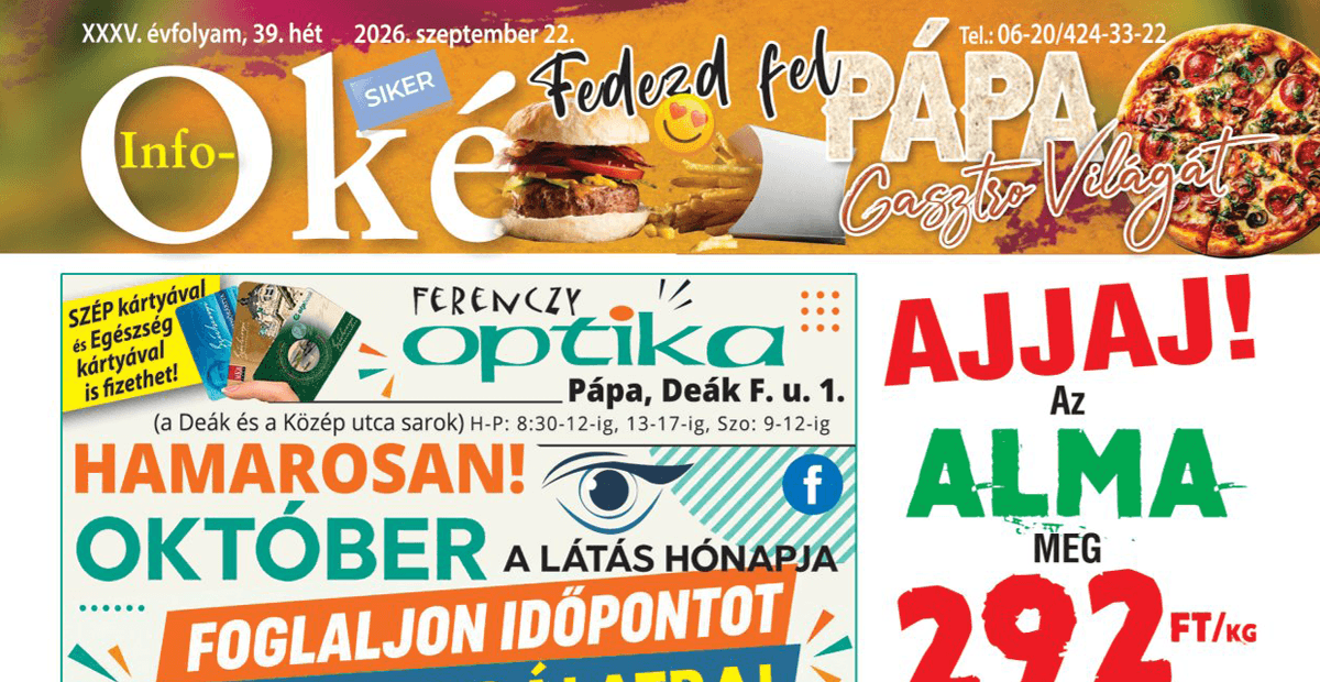 Info-OKÉ 2026/39. hét