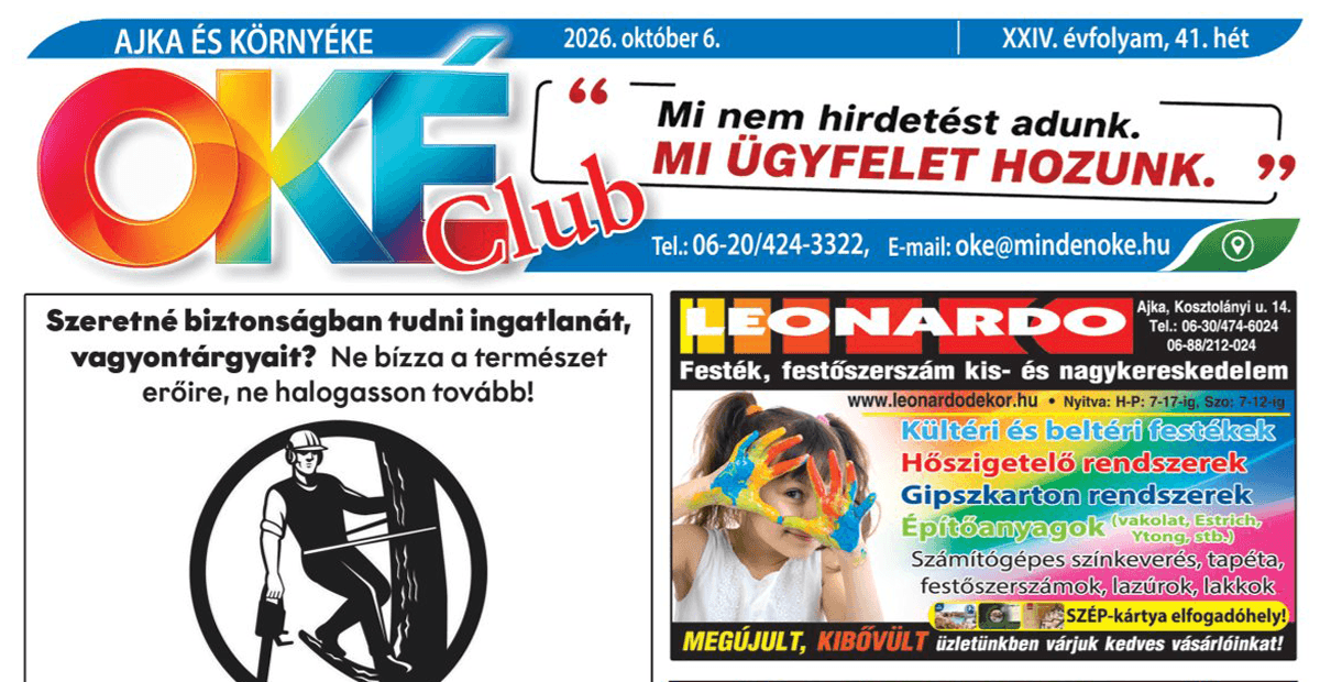 Oké Club Ajka 2026/41. hét