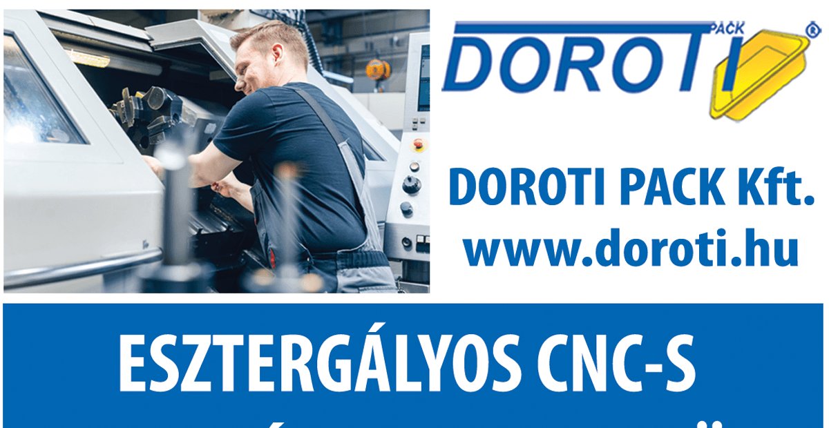 ESZTERGÁLYOS CNC-S  MUNKATÁRSAKAT KERESÜNK